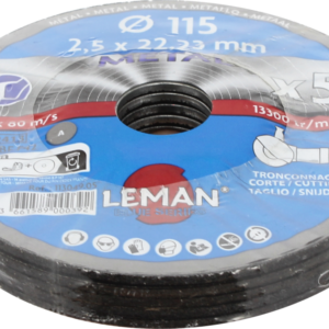 DISQUE TRONCONNAGE METAL 115X2.5X22.23 LOT X 5 F42 - 113049.05 - LEMAN