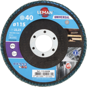 DISQUE A LAMELLES BOMBE D115 GRAIN 40 Zirconium - 115.040ZB - LEMAN