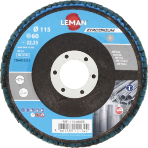 DISQUE A LAMELLES BOMBE D115 GRAIN 60 Zirconium - 115.060ZB - LEMAN