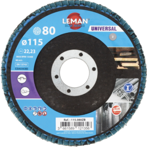 DISQUE A LAMELLES BOMBE D115 GRAIN 80 Zirconium - 115.080ZB - LEMAN