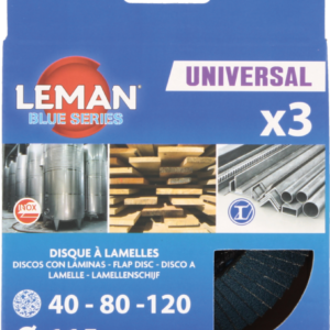 3 DISQUES A LAMELLES BOMBE D115 GR40-80-120 ZIRCO - 115ZB.03 - LEMAN