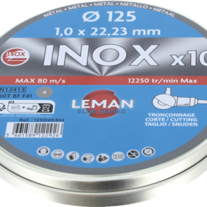 DISQUE TRONCON. INOX D125X1.0X22.23 F41 BOITE 10 - 1251049.BM - LEMAN