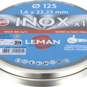 DISQUE TRONCON. INOX D125X1.6X22.23 F41 BOITE 10 - 1251649.BM - LEMAN