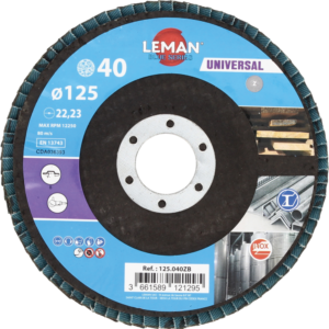 DISQUE A LAMELLES BOMBE D125 GRAIN 40 Zirconium - 125.040ZB - LEMAN