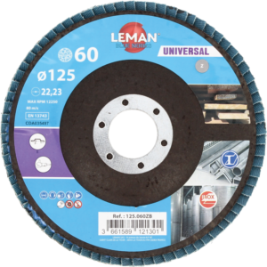 DISQUE A LAMELLES BOMBE D125 GRAIN 60 Zirconium - 125.060ZB - LEMAN