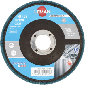 DISQUE A LAMELLES BOMBE D125 GRAIN 120 Zirconium - 125.120ZB - LEMAN