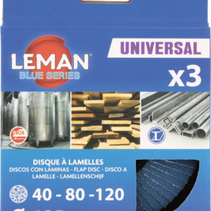 3 DISQUES A LAMELLES BOMBE D125 GR40-80-120 ZIRCO - 125ZB.03 - LEMAN