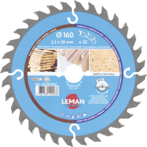 LAME CIRC.HM BOIS D160X2.2X20 Z=32 ALT POS - 365.160.2032 - LEMAN