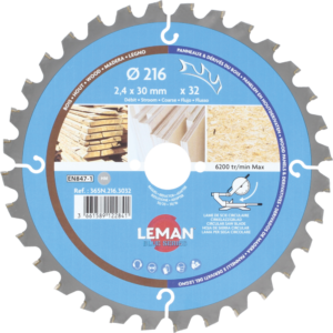 LAME CIRC.HM BOIS D216X2.4X30 Z=32 ALT NEG - 365N.216.3032 - LEMAN