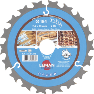 LAME CIRC.HM CHANTIER D184X2.4X30 Z=18 ALT POS+AR - 366.184.3018 - LEMAN