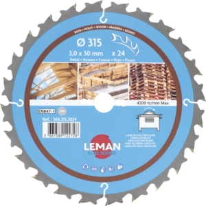 LAME CIRC.HM CHANTIER D315X3.0X30 Z=24 ALT POS+AR - 366.315.3024 - LEMAN