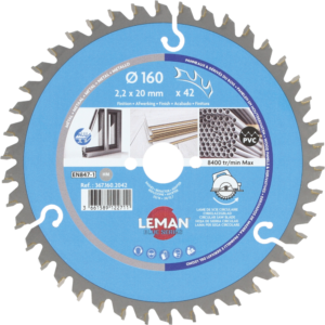 LAME CIRC.HM FINITION D160X2.2X20 Z=42 TRAP-PL NEG - 367.160.2042 - LEMAN