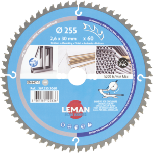 LAME CIRC.HM FINITION D255X2.6X30 Z=60 TRAP-PL NEG - 367.255.3060 - LEMAN
