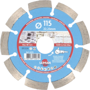 DISQUE DIAMANT SEGM. BETON ARME D115X22.23 HT10 - 65115 - LEMAN