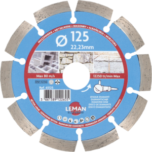 DISQUE DIAMANT SEGM. BETON ARME D125X22.23 HT10 - 65125 - LEMAN