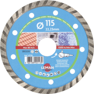 DISQUE DIAMANT JC UNIVERSEL 115X22.23 HT7 Jante continue - 67115 - LEMAN