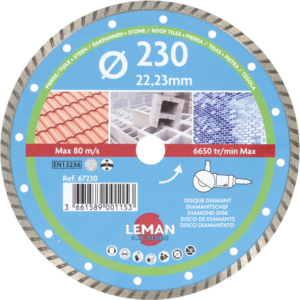 DISQUE DIAMANT JC UNIVERSEL 230X22.23 HT7 Jante continue - 67230 - LEMAN