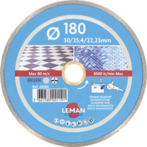 DISQUE DIAMANT JC CARRELAGE 180X30/25.4/22.23 HT5 - 68180 - LEMAN