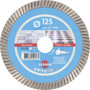 DISQUE DIAMANT GRES CERAME D125X1.0/1.4X22.23 HT10 - 69125 - LEMAN