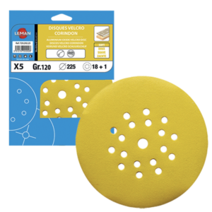 LOT 5 DISQUES AUTO-AGRIP. 6+1 TROUS D225 GR150 CORINDON - 22507.07 - LEMAN