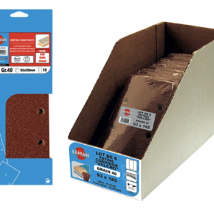 6 PATINS 2X4 TROUS 93X185 GR 80 CORINDON - 93185.08.02 - LEMAN