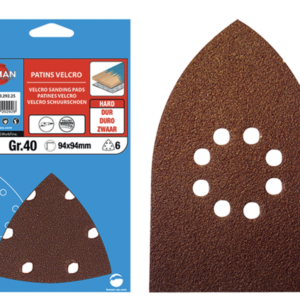 6 PATINS AUTO-AGRIP 8 TROUS 100X170 GR 40 CORINDON - 100170.08.01 - LEMAN