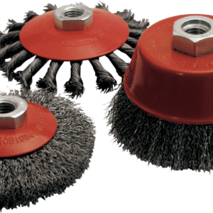 LOT 3 BROSSES CONIQUE/CUVETTE D100 M14 FIL acier ondulé/torsadé - 523.03 - LEMAN