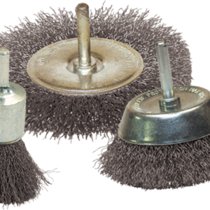 3 BROSSES PINCEAU/CIRCUL/CONIQUE FIL ACIER ONDULE Le LOT - Tige 6X30 - 103020.02 - LEMAN