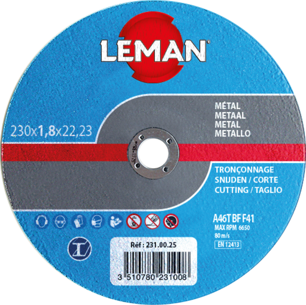 DISQUE TRONCONNAGE METAL 125X1.6X22.23 F41 - 121.00.25 - LEMAN – Image 2