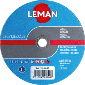 DISQUE TRONCONNAGE METAL 230X1.8X22.23 F41 - 231.00.25 - LEMAN
