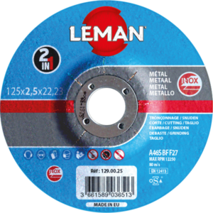 DISQUE TRONCONNAGE 2 EN 1 INOX 125X2,5X22,23 F27 - 129.00.25 - LEMAN