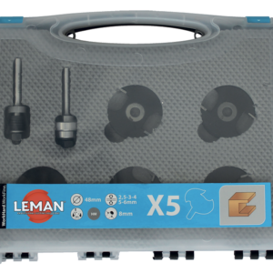 COFFRET 5 DISQUES A RAINER HM + 2 ARBRES Q8 POUR DEFONCEUSE - 4728.700.52 - LEMAN