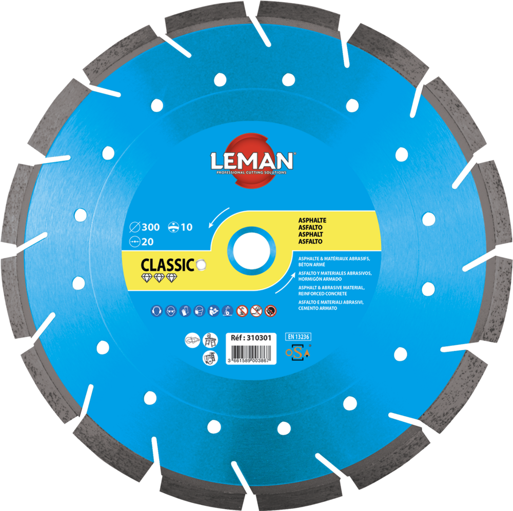 DISQUE DIAM SEGMENTS MIXTE 350X25.4 HT10 Asphalte/Béton armé - 310355 - LEMAN – Image 2