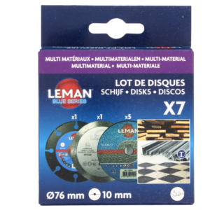 PACK MEULEUSE DISQUES Ø76 CARRELAGE - BOIS – METAL - PACKMEUL.076 - LEMAN