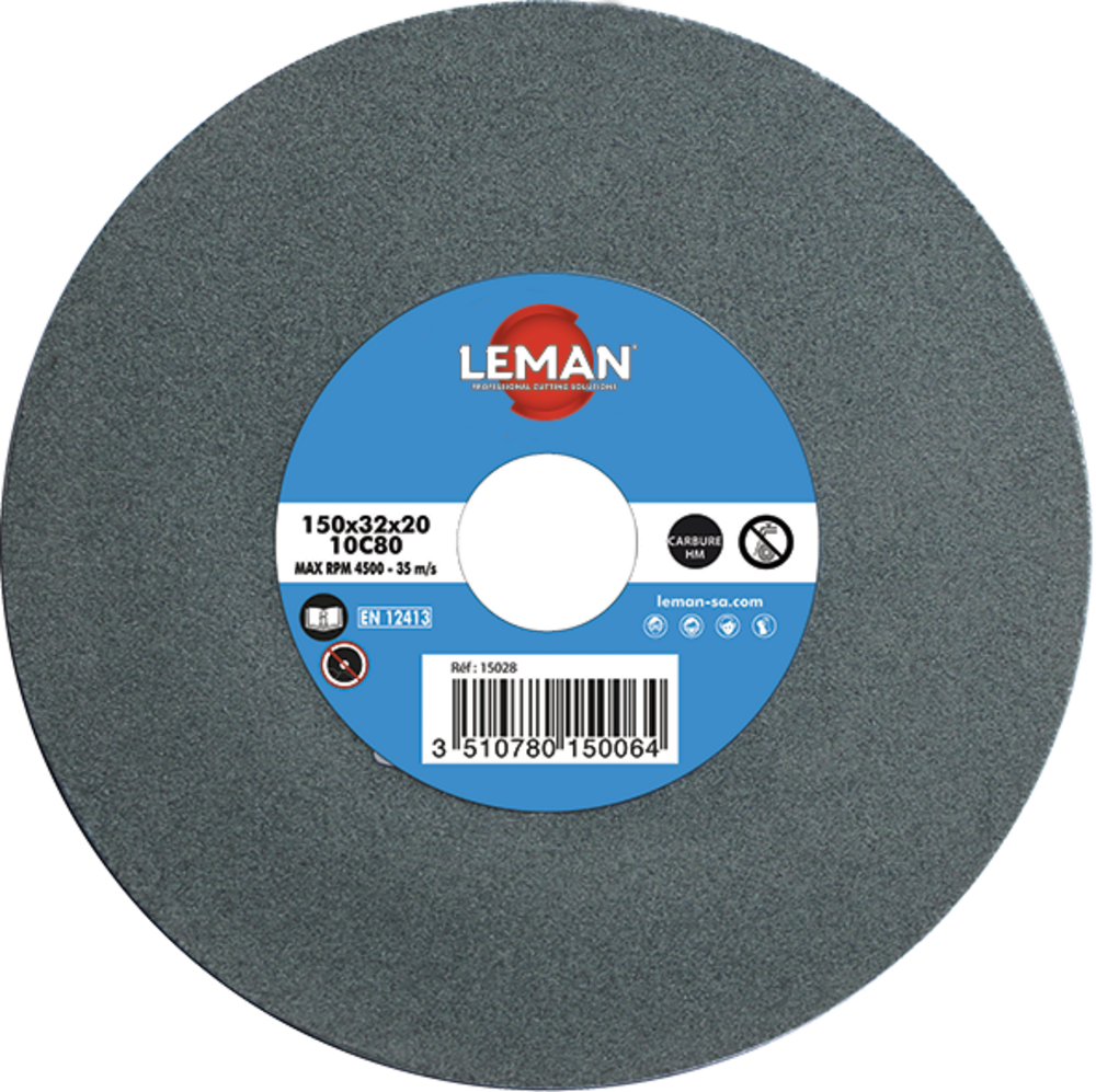 MEULE TOURET VERTE 200X25X32 EBAUCHE GR80 vitrifiée carbure - 22528 - LEMAN