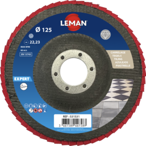 DISQUE LAMELLES FLEX. DIAMANTEES D125X22,23 GR60 ELECTROLYSE, SUPPORT FIBRE DE VERRE - 5312506 - LEMAN