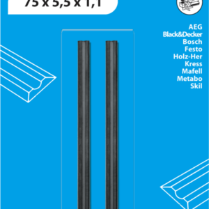 CARTE 2 FERS DE RABOT REVERS. CARBURE 75X5,5X1,1 - 142.775.02 - LEMAN