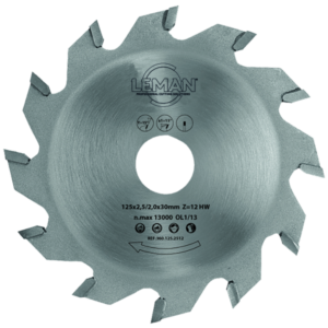 LAME CARBURE A RAINER D125X1,5X30 12Z PLATE/BOIS - 360.125.1512 - LEMAN