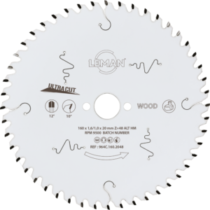 LAME CIRC HM FINE D165X20X1,6 48Z ALT POS BOIS - 964C.165.2048 - LEMAN