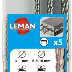 COFFRET 5 FORETS BETON SDS+ 4 TAILLANTS - 614.000.05 - LEMAN