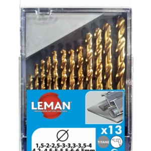COFFRET 13 FORETS METAL TITANE D.1.5 A 6.5MM - 803.000.13 - LEMAN