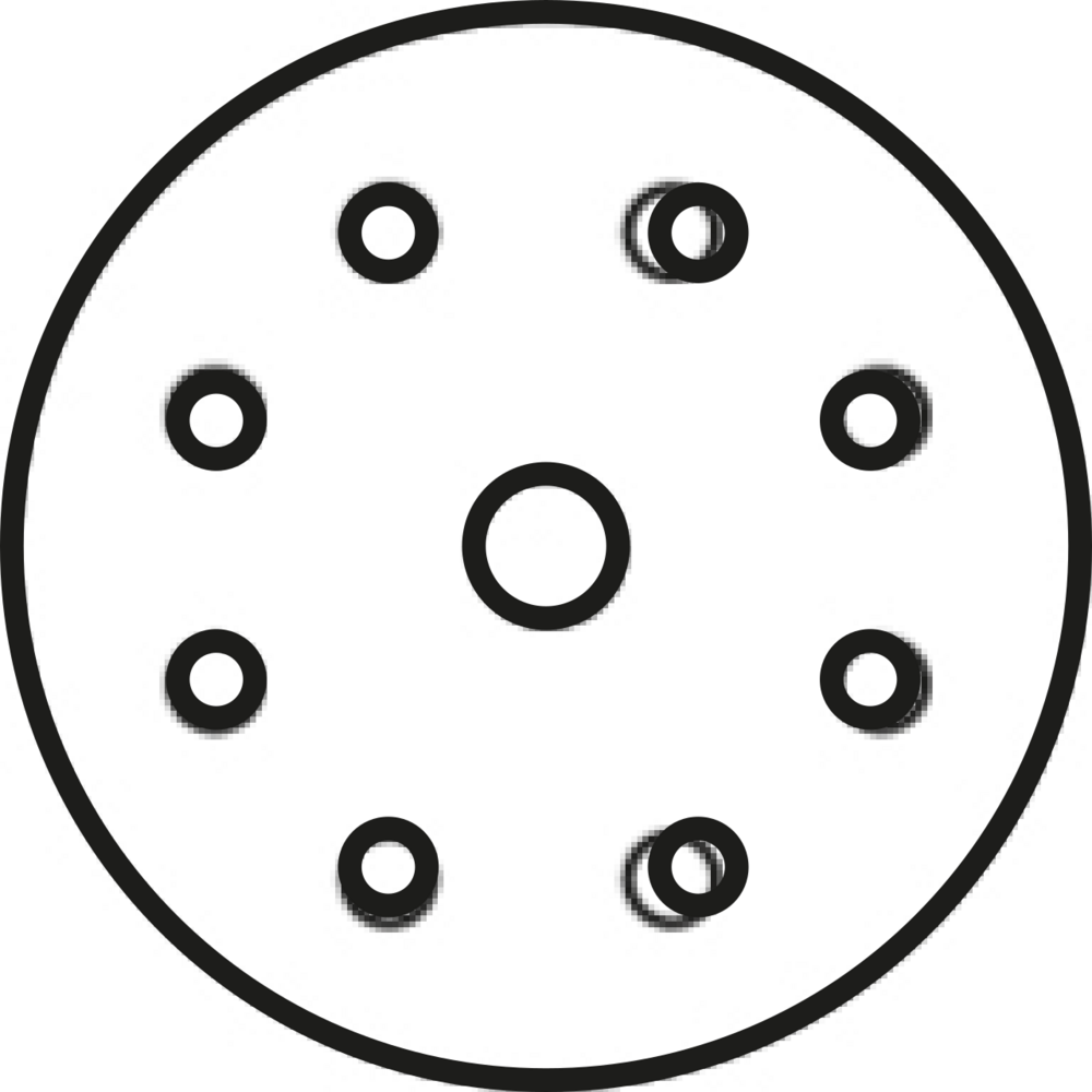 DISQUE AUTO-AGRIP. 8 TROUS D125 GR220 STEARATE - 125.08.221 - LEMAN – Image 5