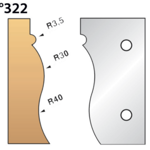 JEU DE 2 FERS PROFILES N°322 POUR P.O. HT.90MM