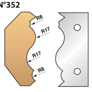 JEU DE 2 FERS PROFILES N°352 POUR P.O. HT.90MM