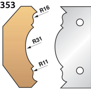 JEU DE 2 FERS PROFILES N°353 POUR P.O. HT.90MM