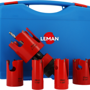 COFFRET DE 5 TREPANS D35-44-51-60-68 HM + PLUG - 8100.05PLUG - LEMAN