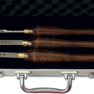 ASSORTIMENT 3 OUTILS DE TOURNAGE ACIER GOUGES PLANE PLATE / GRAIN D'ORGE / A PROFILER - 870.500.03 - LEMAN