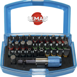 COFFRET 32 EMBOUTS DE VISSAGE AVEC CODE COULEUR - 57032 - LEMAN