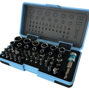 COFFRET DE DOUILLES 1/4 + EMBOUTS INOX 45 PIECES - 60045 - LEMAN