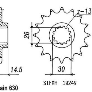 Pignon Cbx 1000 Z 1979-1980 - 630 - 15 Dents - Similaire JTF335